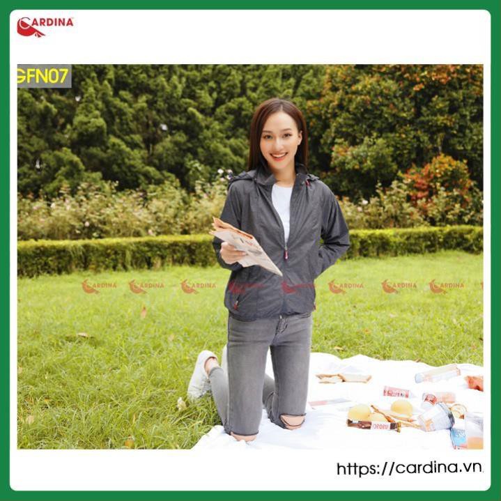 Áo Gió Nữ 2 Lớp Lót Lưới cao cấp CARDINA Cản Gió Chống Nước - Kèm Túi Đựng Siêu Gọn Nhẹ