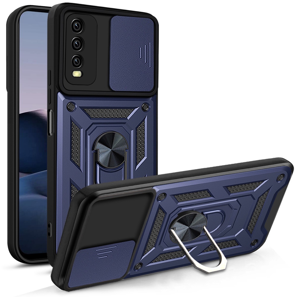 Ốp điện thoại nhựa cứng bảo vệ camera có giá đỡ cho VIVO Y20 Y20S Y20I Y12S Y12A Y17 Y15 Y12 Y11 Y93 Y91 Y95 Y91C Y91i