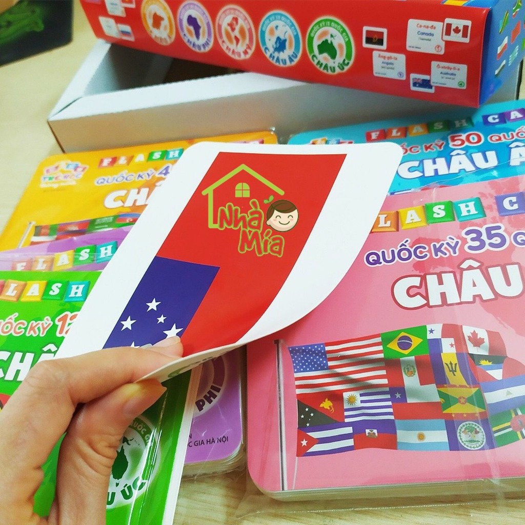 Bộ thẻ Flashcard song ngữ quốc kỳ các nước trên thế giới