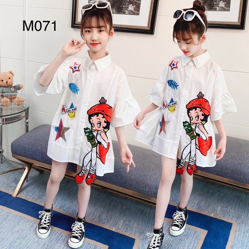 (Kèm ảnh thật) Váy áo cô gái phong cách hàn M71 20-50kg