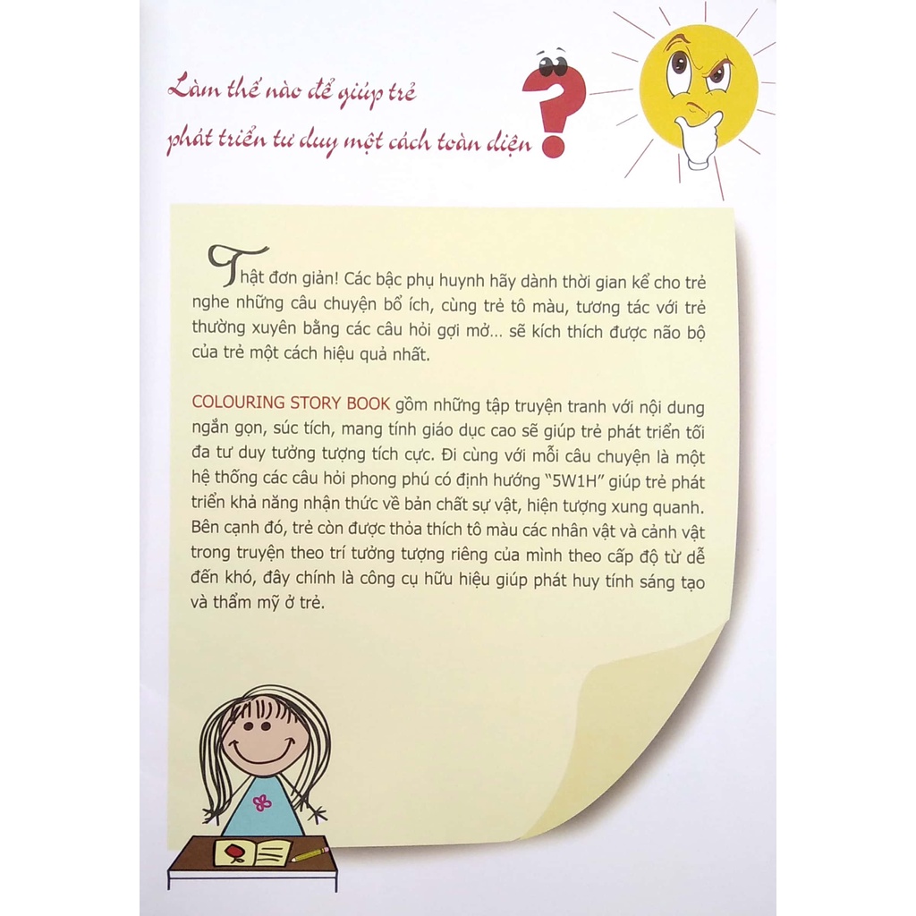 Sách Truyện Tô Màu Phát Triển Tư Duy Thumbtelling - Chuyện Của Xe Ủi Nhỏ