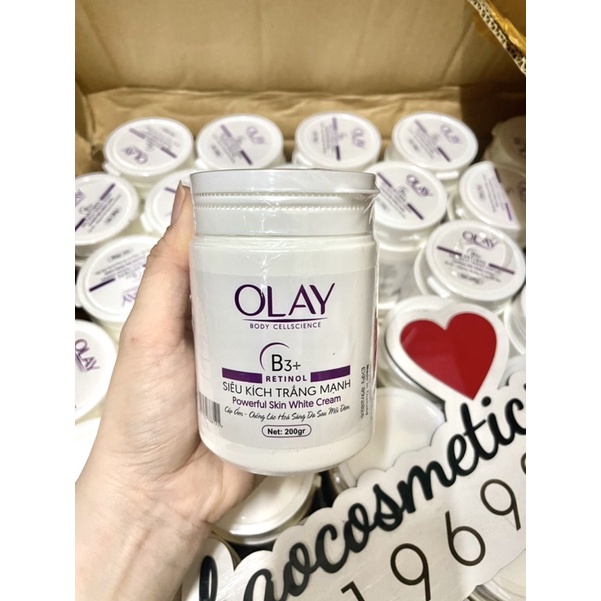 Kem kích trắng dưỡng body Olay b3+ 200g