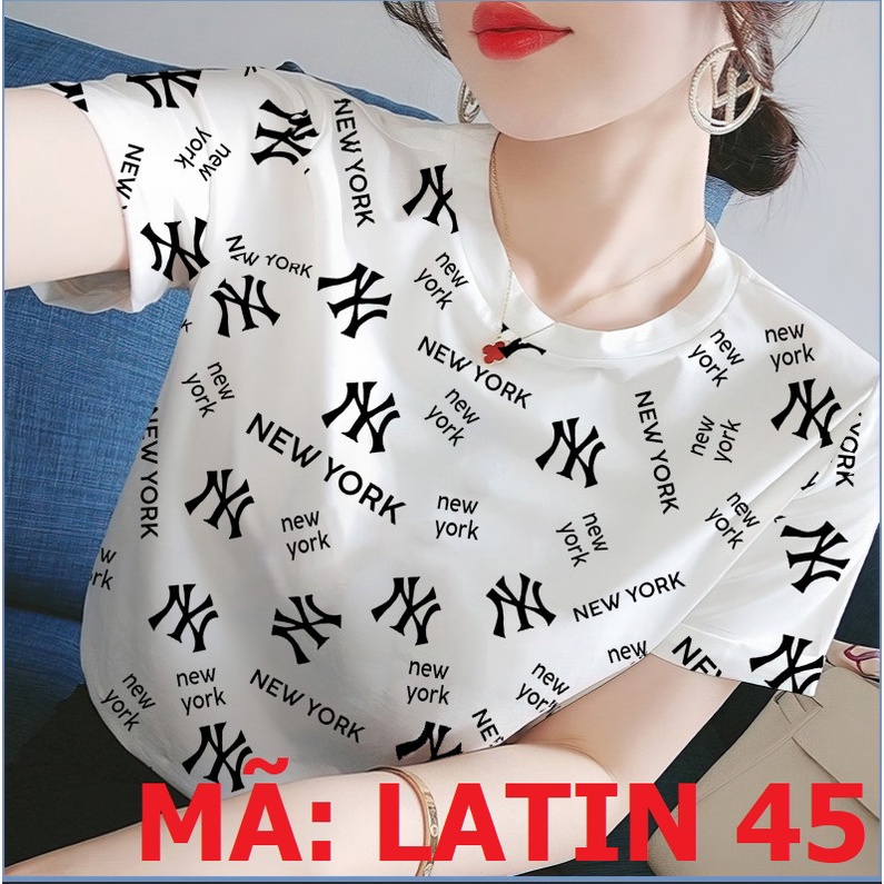 Áo lụa LATIN - Họa tiết chữ NY