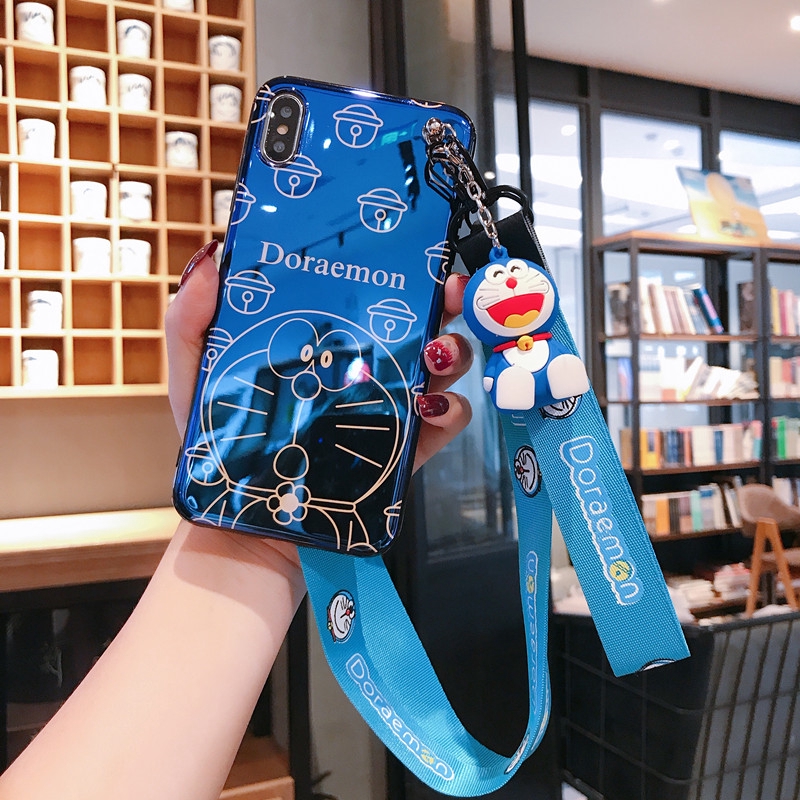 Ốp điện thoại họa tiết hoạt hình Doraemon dễ thương cho Samsung J7 J2 Prime J7 Pro J4 Plus A30 A20 A50 A70 A10 A7 2018