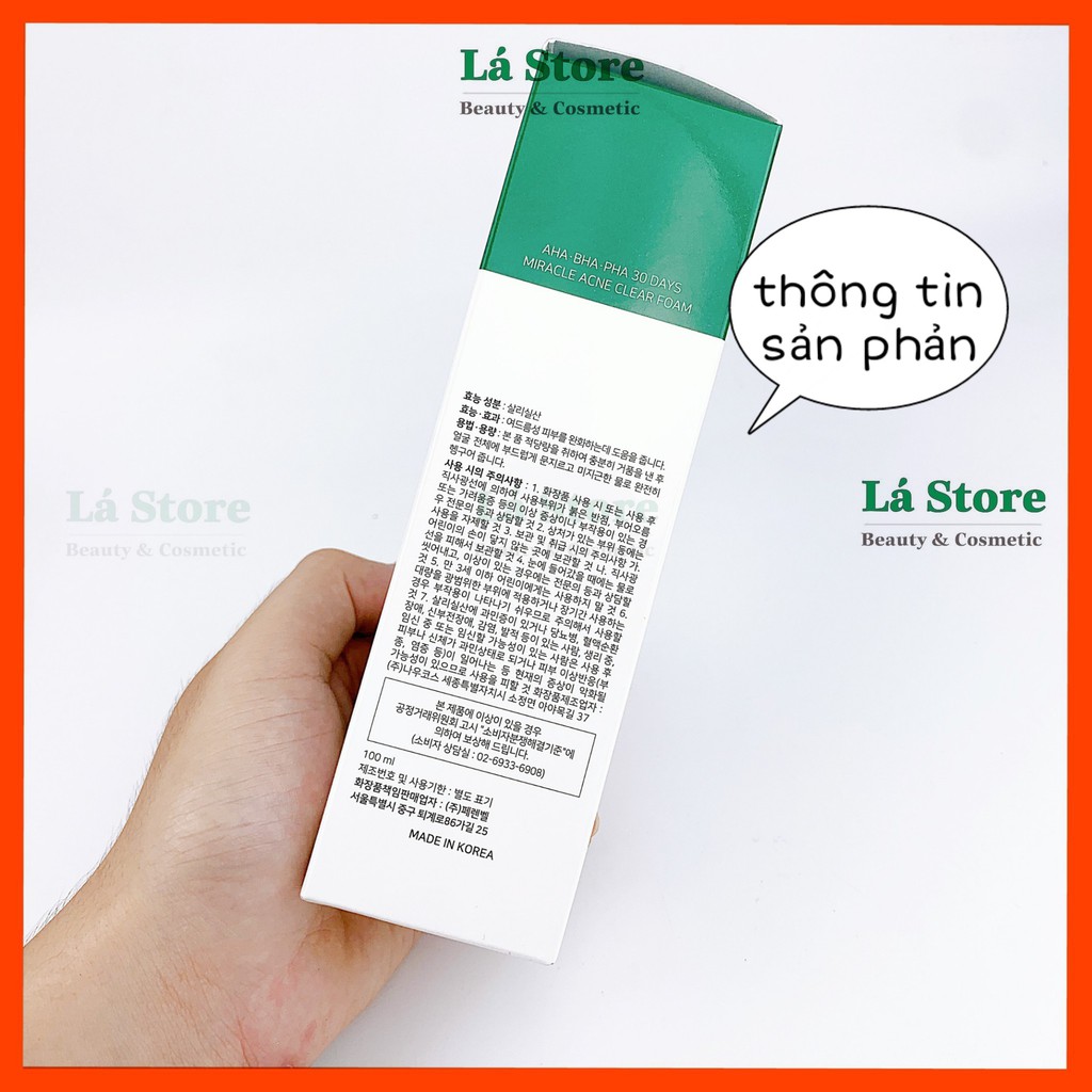 Sữa rửa mặt Some By Mii Aha Bha Pha Miracle Acne Clear Foam - Lá Store