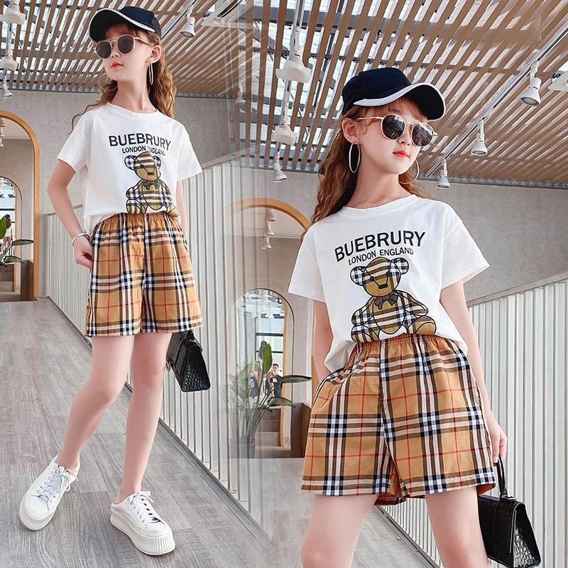 Bộ đồ cộc tay cho bé gái size đại Set quần áo mặc hè BEESHOP H23002