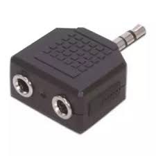 Đầu chia jack loa chuẩn 3.5 từ 1 ra 2 (Đen)