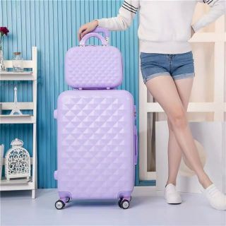 Bộ 2 vali kéo kim cương chống trầy xước, nhựa cao cấp (size 14, 20 inch)