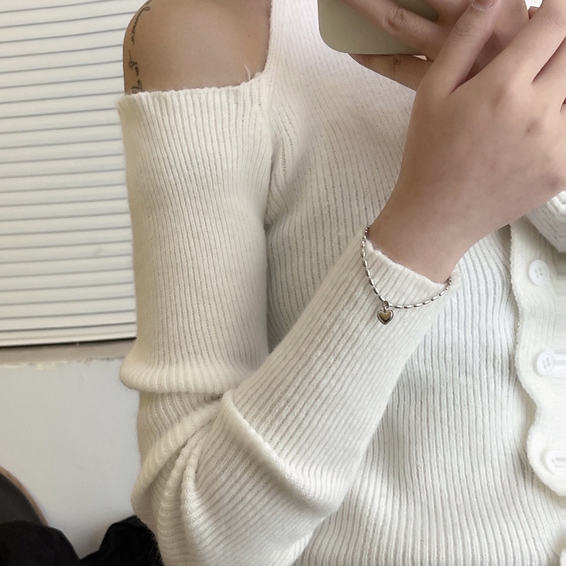 Vòng đeo tay IF ME chuỗi hạt mặt trái tim thời trang cho nữ