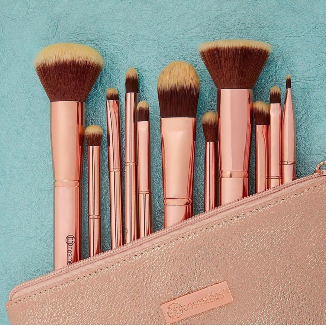 Bộ cọ Bh Cosmetics Metal Rose - 11 Piece Brush Set With Cosmetic Bag