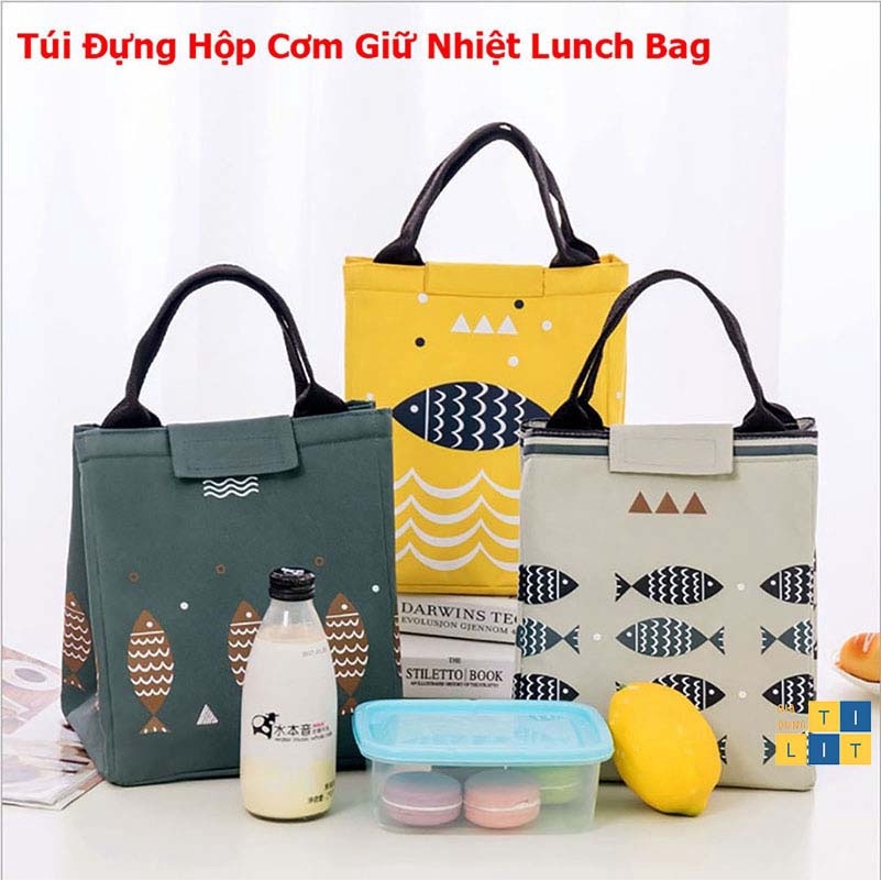 Túi giữ nhiệt đựng hộp cơm văn phòng hình cá