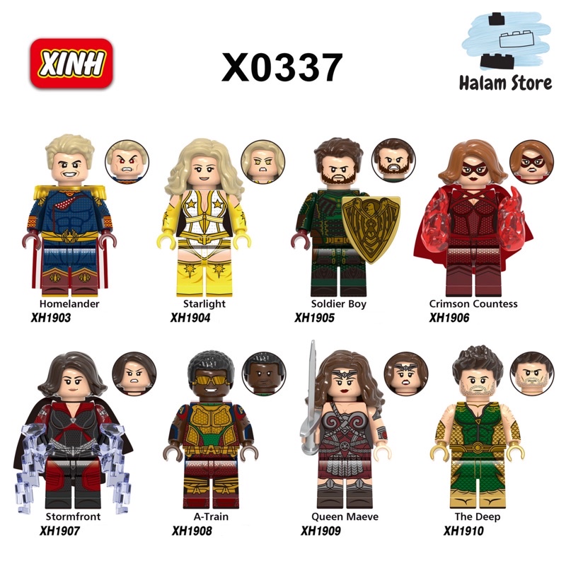 Lắp ráp XINH X0337 Lego Minifigures The boys - Mô hình nhân vật trong series Siêu anh hùng phá hoại