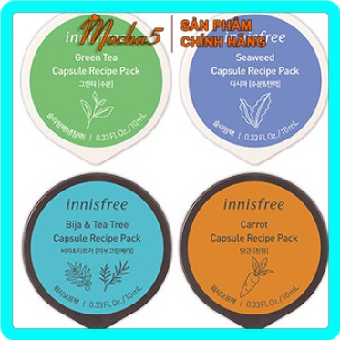 Mặt nạ hũ mini INNISFREE Capsule Recipe Pack Mask rửa và ngủ nuôi dưỡng da mịn màng 10ml