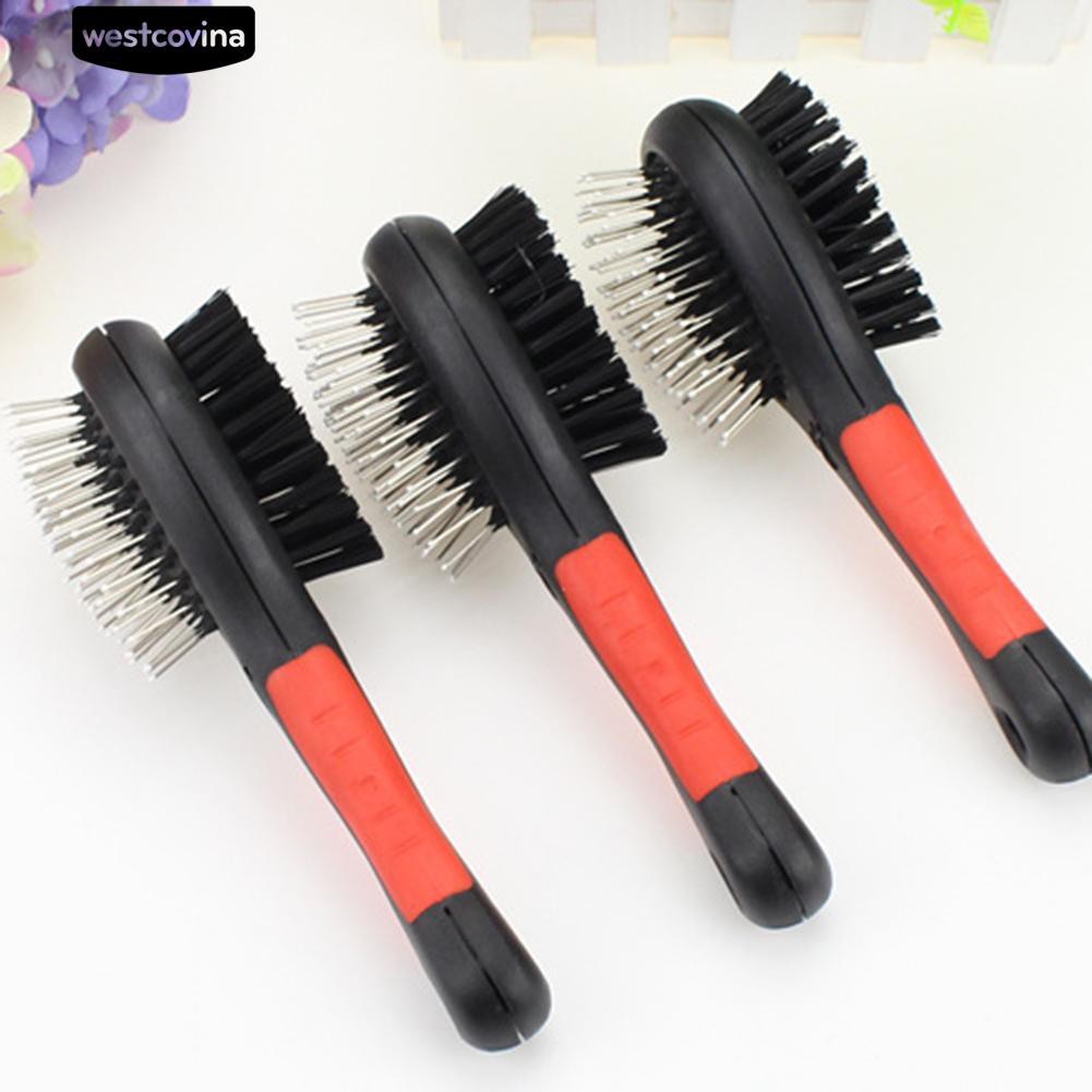 Lược chải lông 2 mặt cho thú cưng có tay cầm tiện dụng