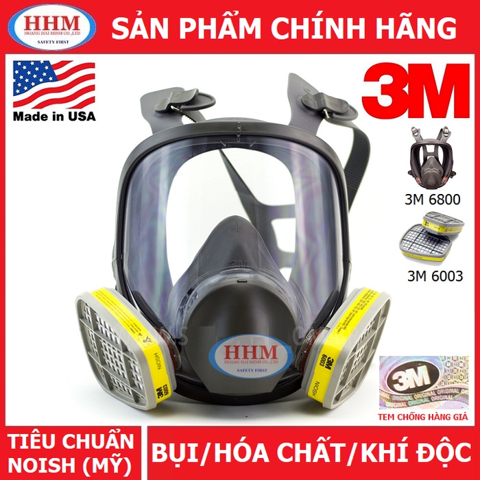 Mặt nạ nguyên mặt 3M 6800 và phin lọc hỗn hợp 3M 6003