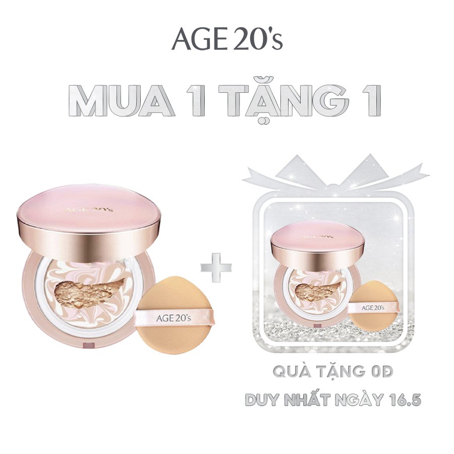 [TẶNG 1 LÕI]Phấn Nền Lâu Trôi Age20'S Signature Essence Cover Pact #21 14g X 2 Lõi