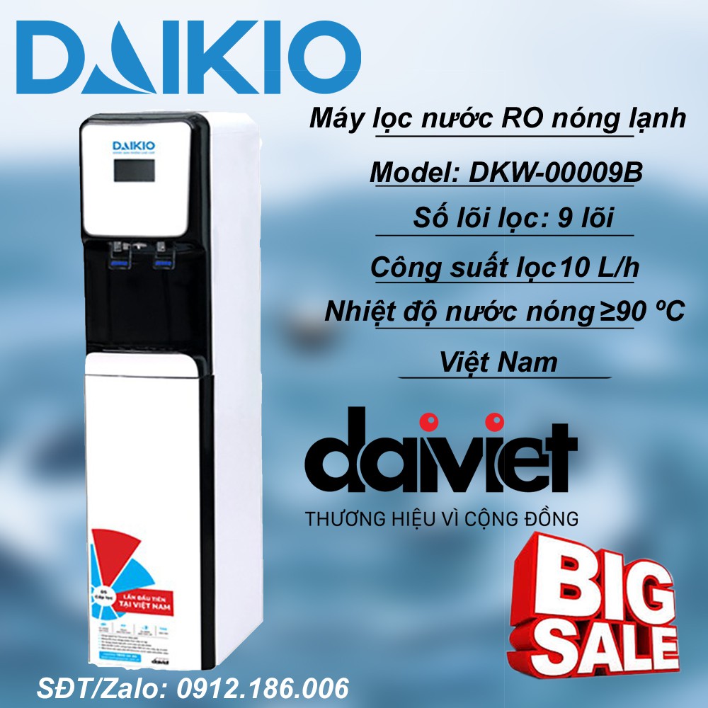 Máy Lọc Nước RO Kiêm Nóng Lạnh DAIKIO DKW-00009B (9 cấp lọc) - Hàng Chính Hãng