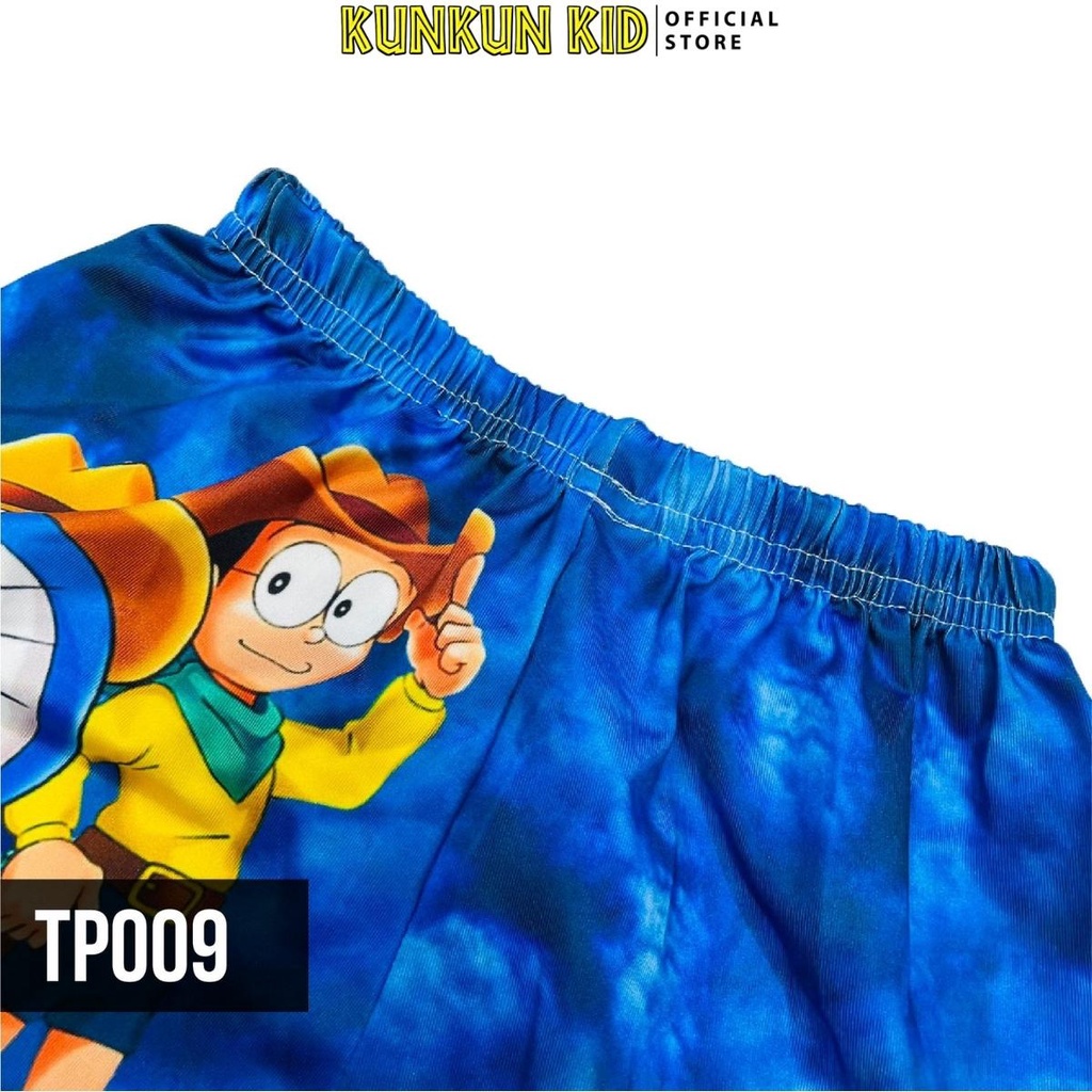 Quần áo bé trai In 3D hình Doraemon size đại 10-40kg Kunkun Kid TP009 - Đồ bộ trẻ em 3-12 tuổi