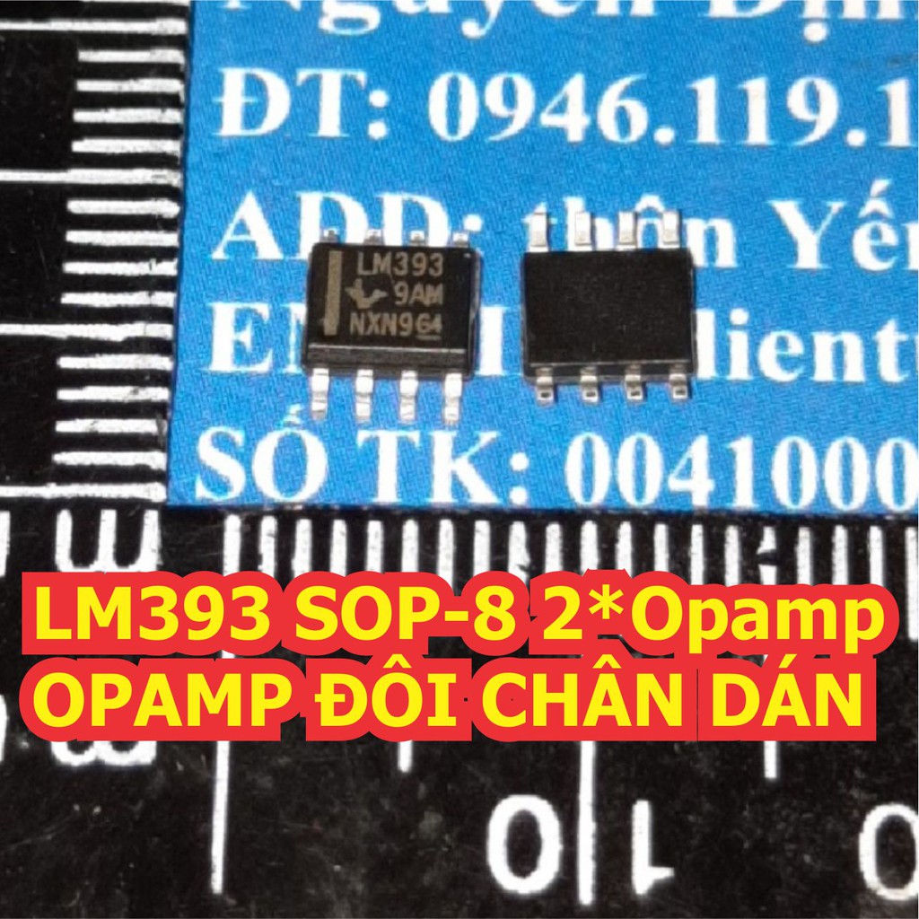 10 con LM393 SOP-8 2*Opamp OPAMP ĐÔI CHÂN DÁN (giá cho 10 con) KDE1194