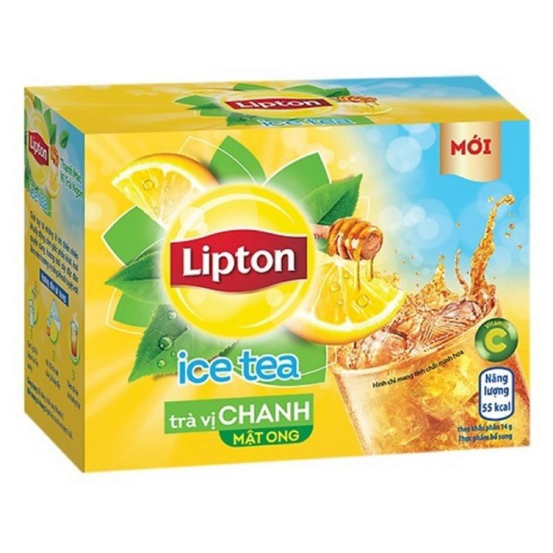 trà lipton ice tea vị chanh hộp 224g ( 16 gói *14g)