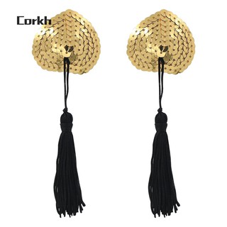 Sexy Women Bling Sequin Tassel Breast Petal Bra Nipple Cover Pasties Sticker