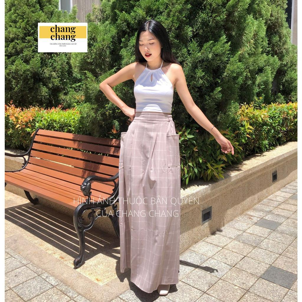 Váy Che Nắng Lưng Thun Cài Nút Mẫu Xếp Ly Gọn Gàng Siêu Xinh | Chang Chang