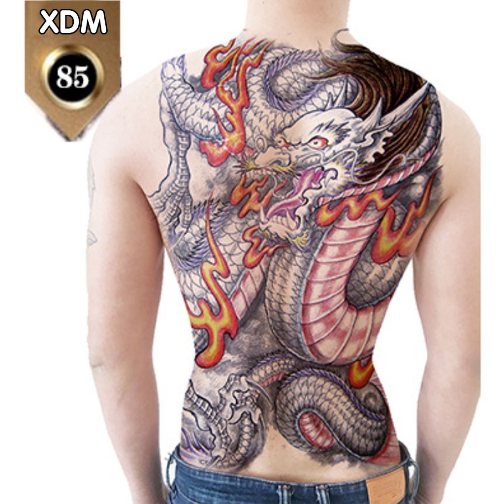 Hình Xăm Dán Kín Lưng Rồng XDM085