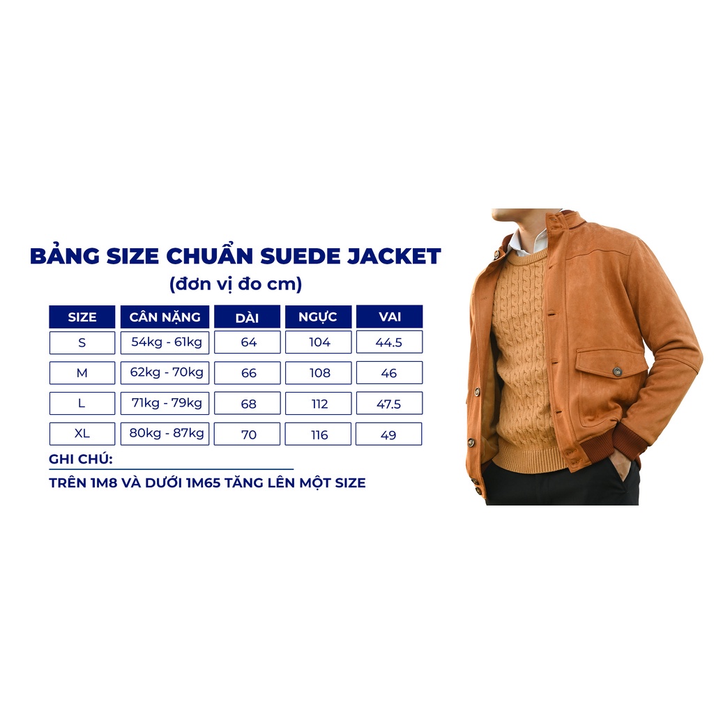 Áo khoác da lộn Suede Jacket Nam The GMEN thiết kế đơn giản chất liệu da lộn dày dặn