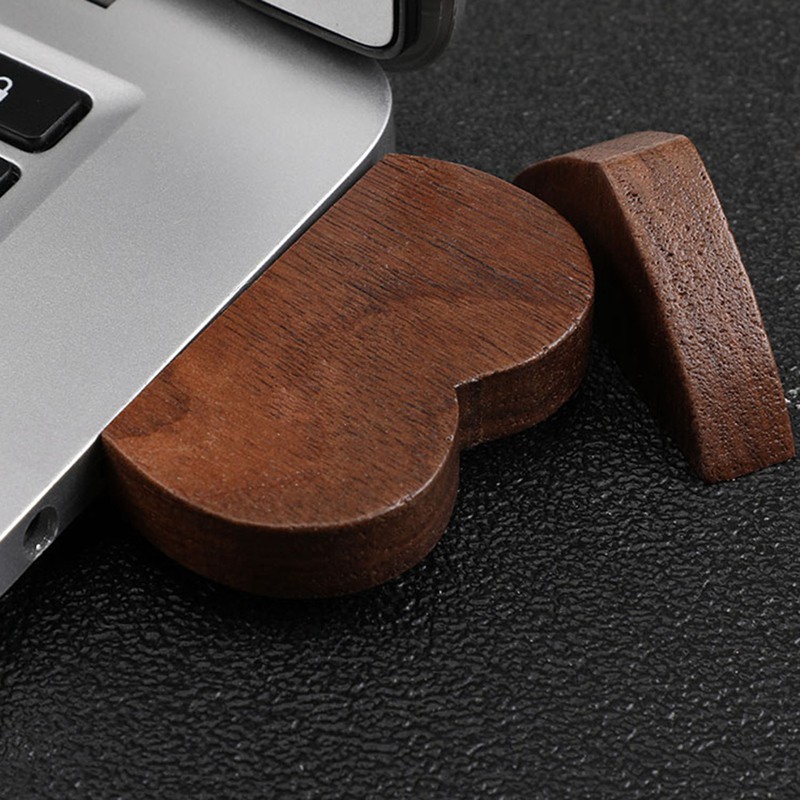 Wood 2.0 Pendrive Usb Stick Flash Thumb Drive Mini Heart-Shaped