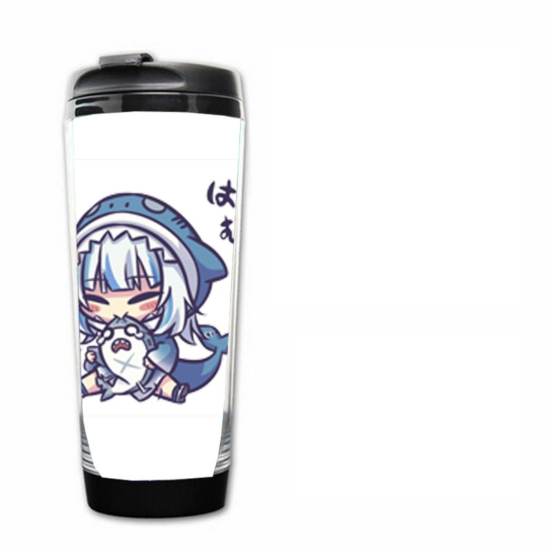 Bình nhựa đựng nước in hình GAWR GURA Hololive Vtuber anime chibi tiện lợi để đồ uống xinh xắn
