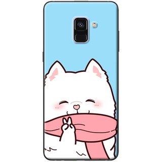 Ốp lưng samsung a5/a8 2018, a6 2018, a7 2018, a9 2018 in hình mèo choàng khăn