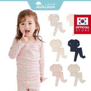 Bộ đồ ngủ AVAUMA bằng cotton thoáng khí tay dài họa tiết hoa cho bé trai bé gái 3 tháng đến 7 tuổi có 6 màu khác nhau