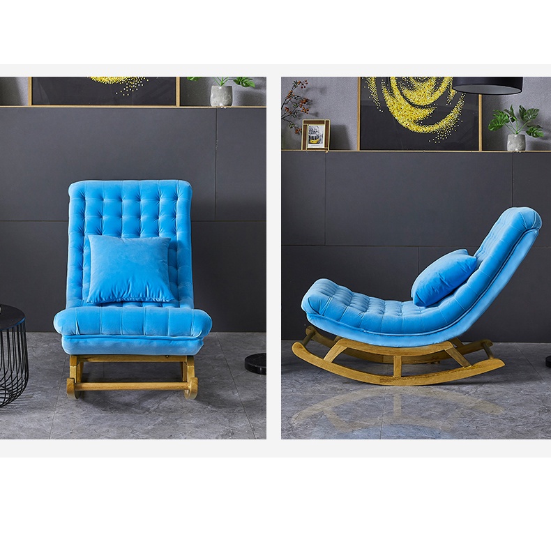 Ghế Thư Giãn Đọc Sách, Ghế Bập Bênh Gỗ Cho Bé Chật Liệu Đệm Nỉ Êm Ái