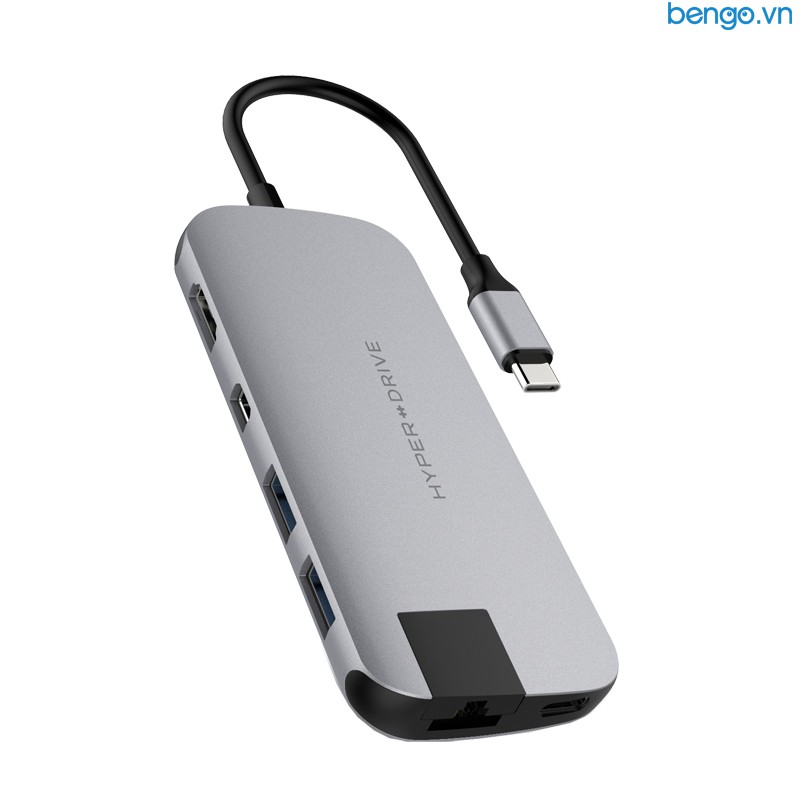 [Mã 267ELSALE hoàn 7% đơn 300K] Cổng chuyển USB-C 8 trong 1 Hyperdrive SLIM HD247B