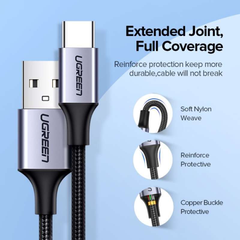 Cáp USB type C to A bọc nhôm chống nhiễu US288 Ugreen 60408 60409