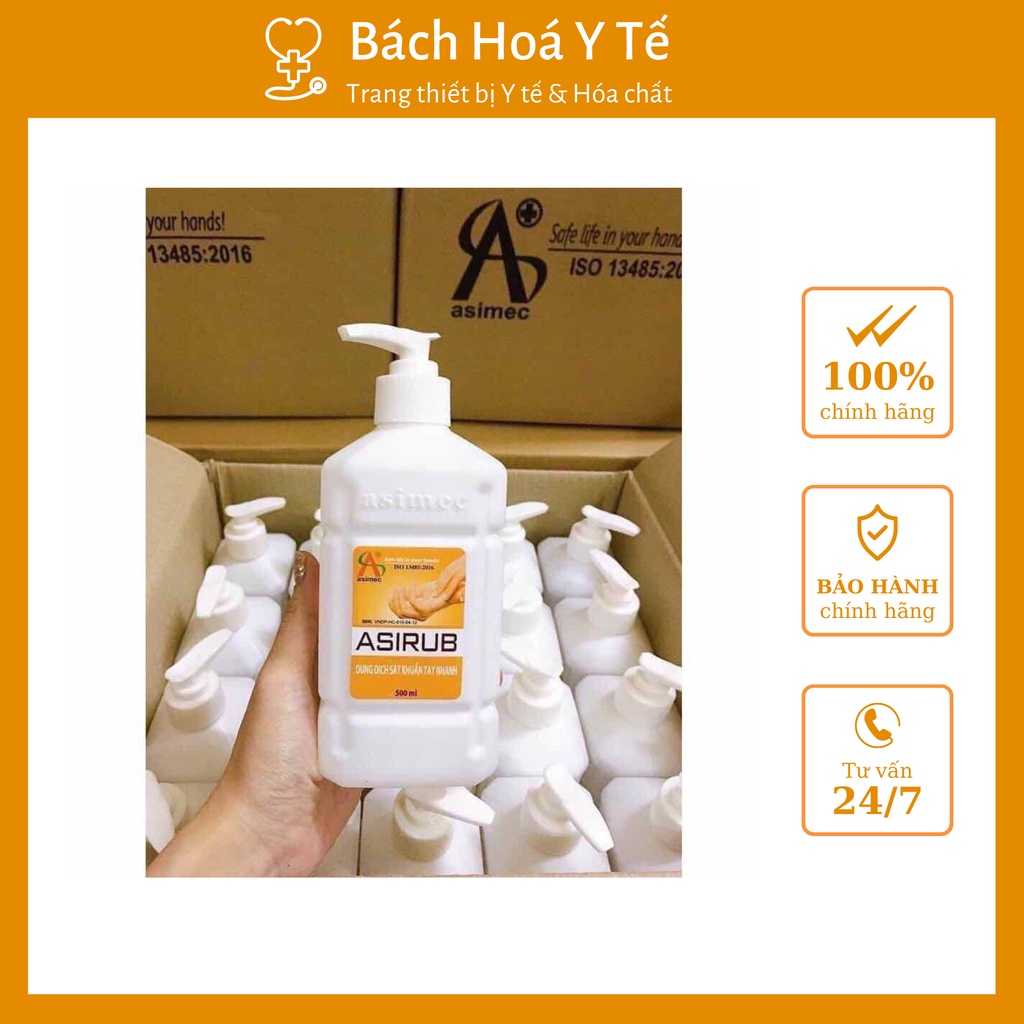 Dung dịch sát khuẩn, nước rửa tay khô chính hãng Asirub 500ml