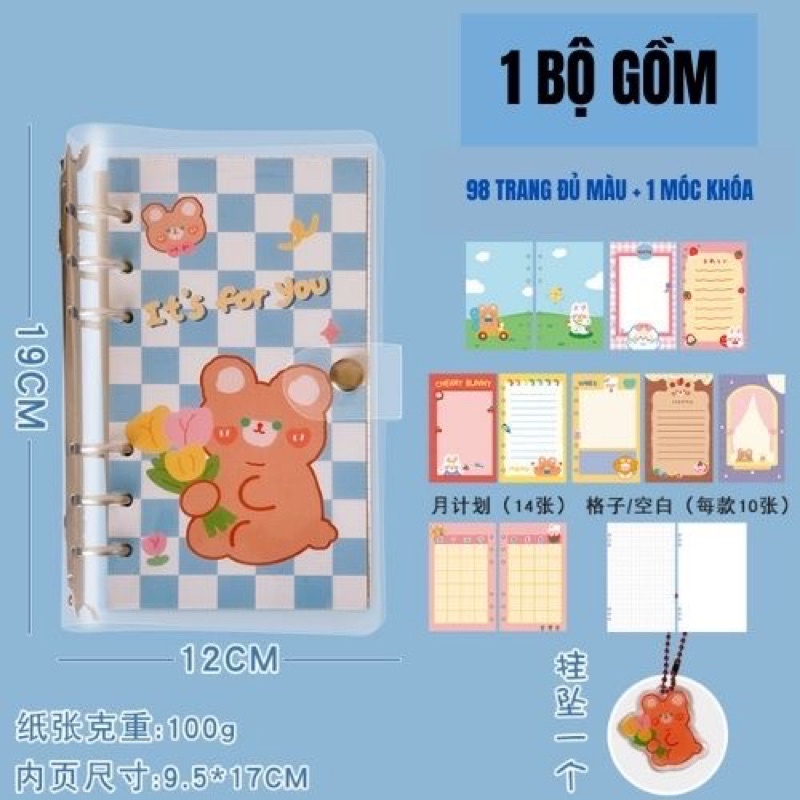 🌸Sổ còng A6 kèm móc khoá dễ thương🌸