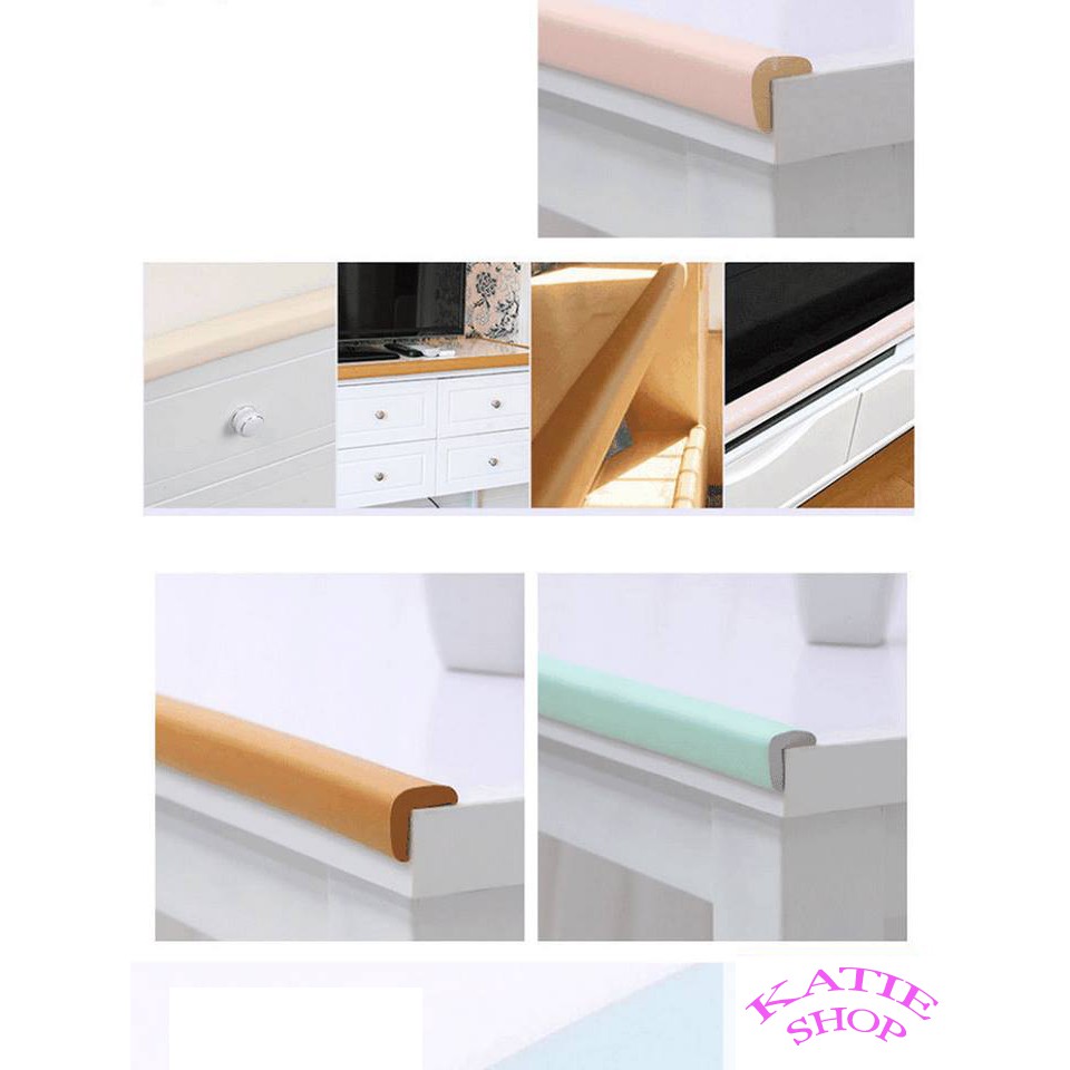Xốp cao su mềm chữ V 2m bịt Góc bàn, góc tủ, giường, cạnh tường bảo vệ an toàn cho bé_Giao màu ngẫu nhiên