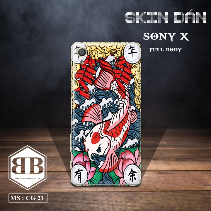 Bộ Skin Dán Sony Xperia X dán full lưng viền dùng thay ốp lưng điện thoại bao đẹp