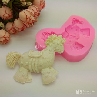 Khuôn silicon 3D hoạt hình ngựa Pony