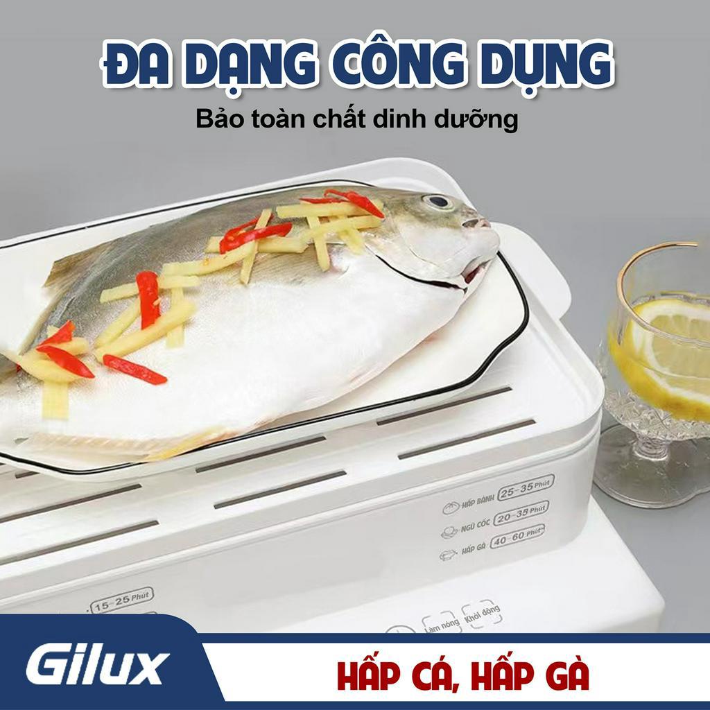 Nồi hấp Gilux 24L đa năng chính hãng, nồi hấp điện 3 tầng tiện lợi bảo hành 12 tháng