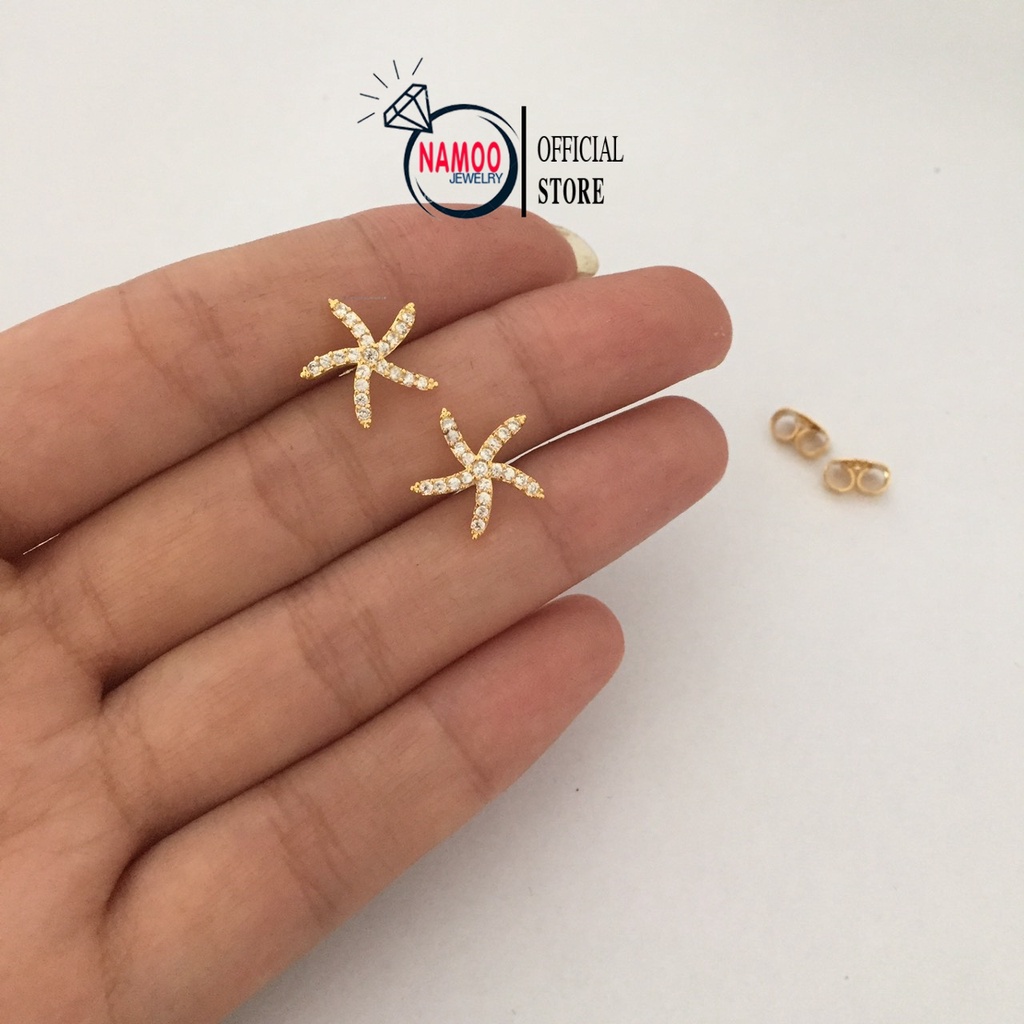 Bông Tai Đính Đá Đeo Sát Tai T364, Khuyên Tai Nụ Đá Namoo Jewelry