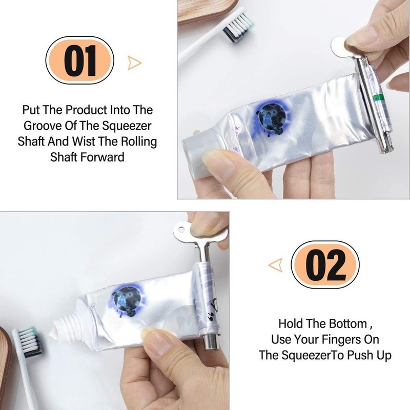 1 Dụng Cụ Nặn Kem Đánh Răng Bằng Thép Không Gỉ Hình Chìa Khóa