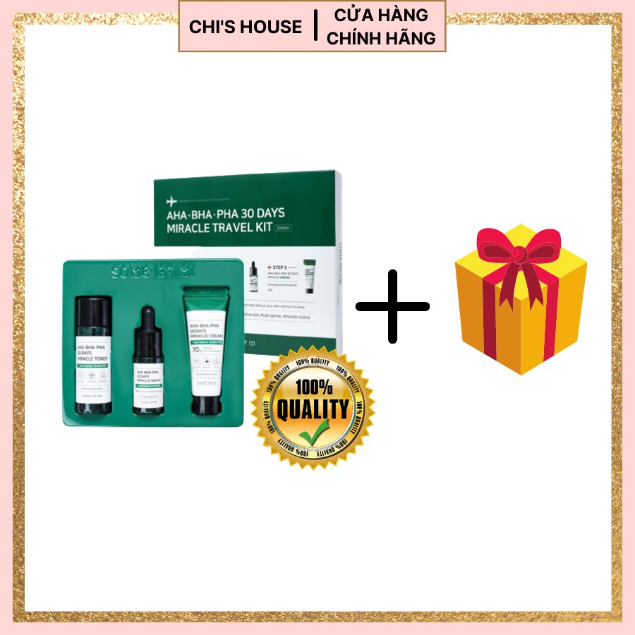 Bộ Kit 3 Món giảm mụn "Thần Kỳ" Some By Mi AHA - BHA - PHA 30 Days Miracle Travel Kit (Toner, Serum, Cream)