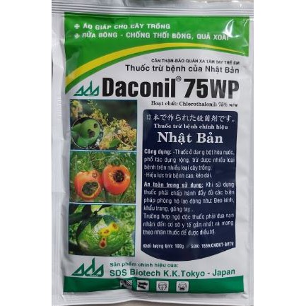 Chế phẩm DACONIL 75WP gói 100gr Trừ Nấm Bệnh chính hiệu từ Nhật Bản