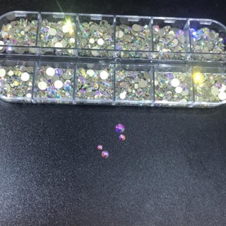 Khay đá Tiệp màu xà cừ bẩy màu mix size,trang trí móng nail