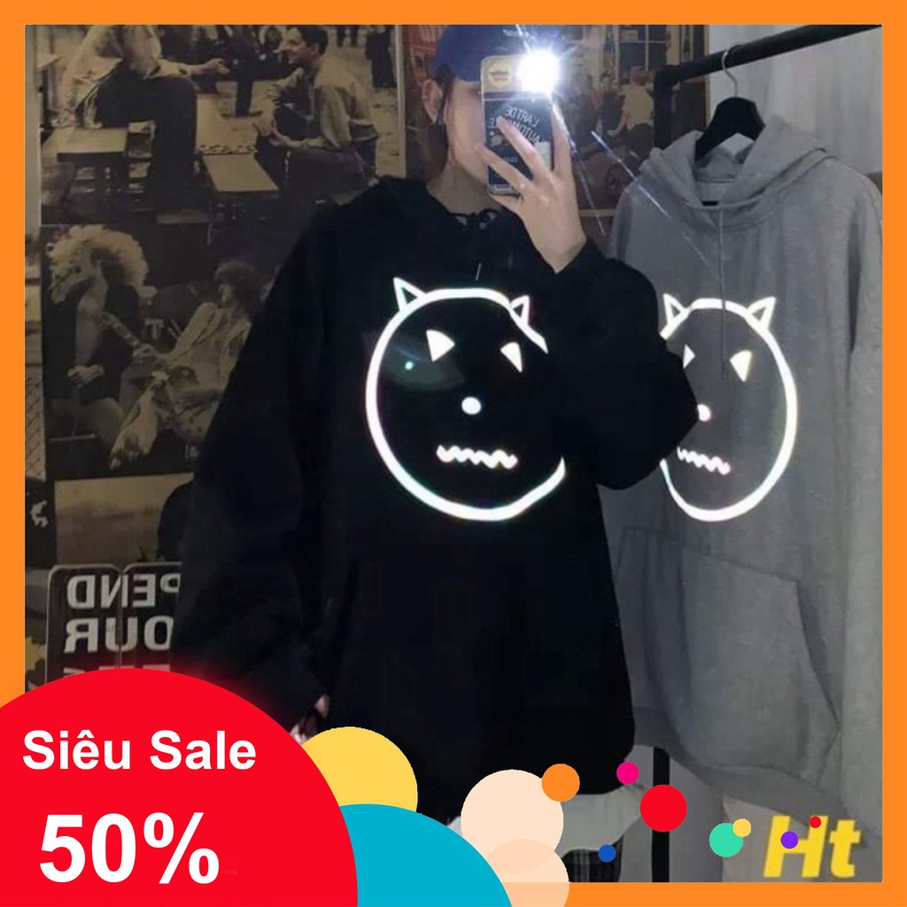 [MẪU MỚI] Áo hoodie phản quang áo khoác nỉ phản quang in hình Gấu Tai nhọn