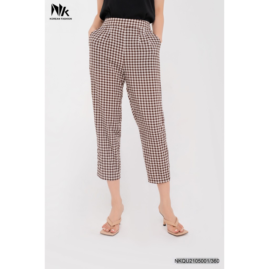 Quần Baggy Cạp Chun Thiết Kế Kẻ Caro Cao Cấp NK Fashion NKQU2105001