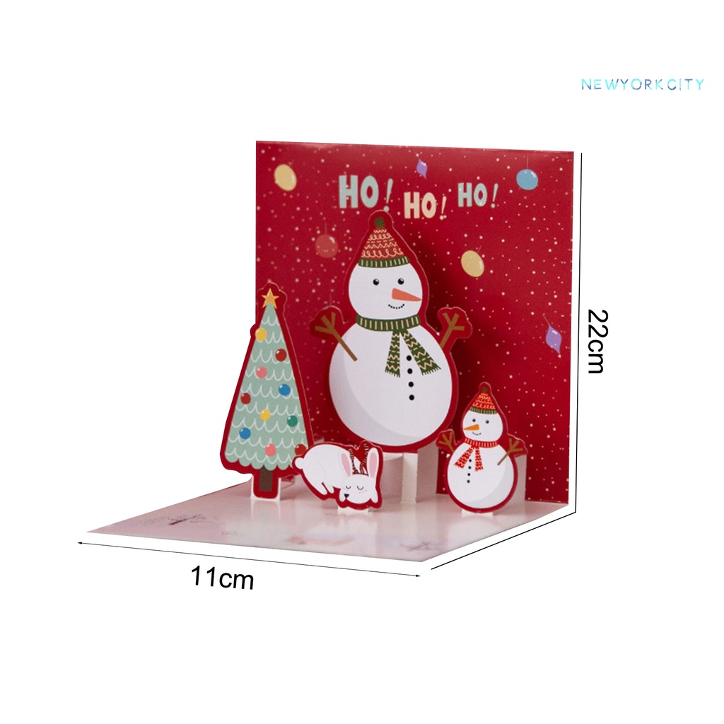 1 Bộ Thiệp Chúc Mừng Giáng Sinh 3D Bằng Giấy In Họa Tiết Phong Cách Giáng Sinh Quyến Rũ