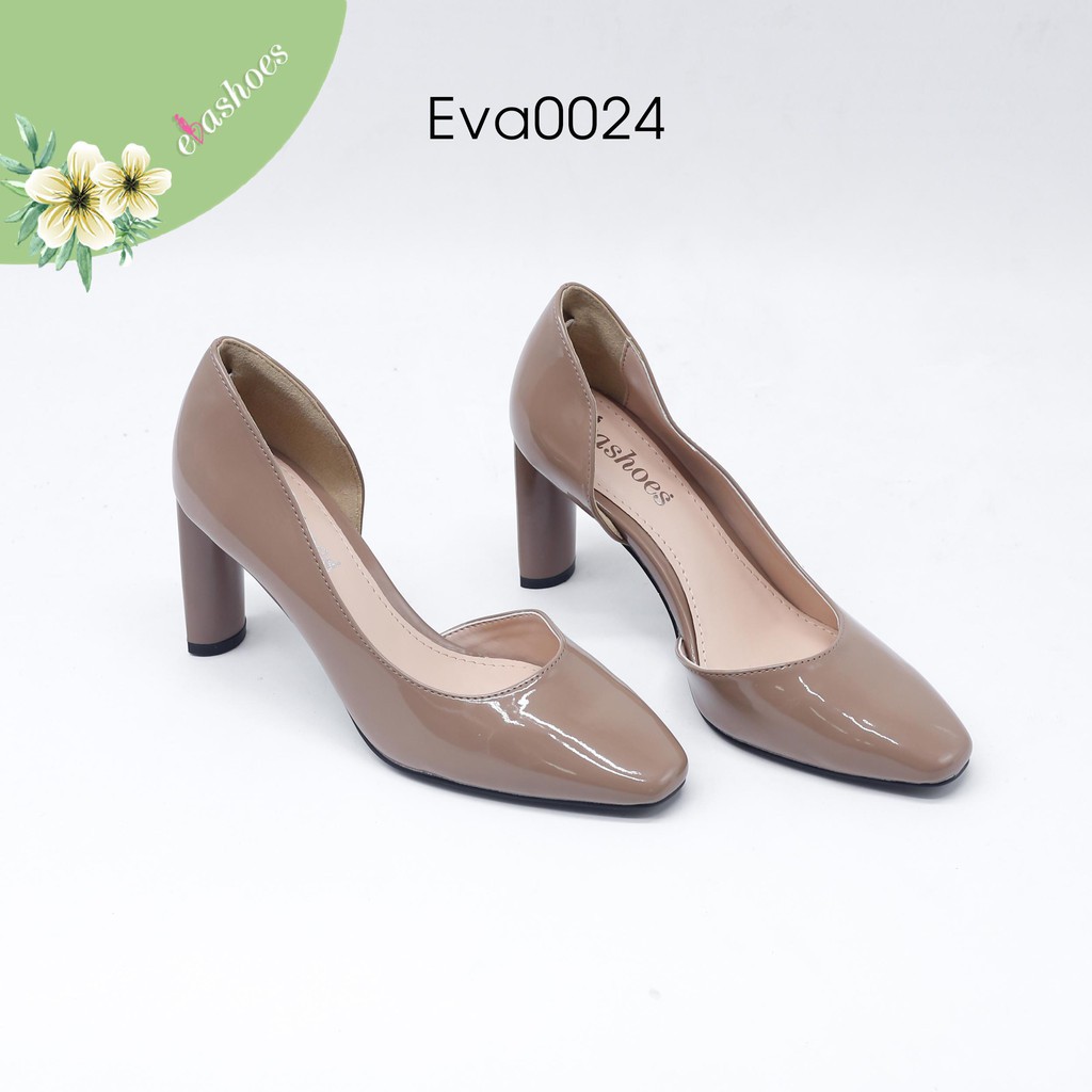 Giày Cao Gót Khoét Eo Da Bóng 8cm Evashoes - Eva0024 c35